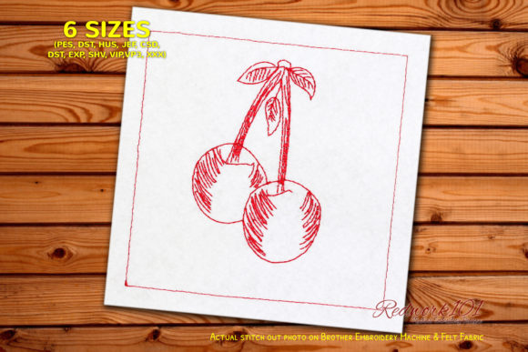 Dark Sweet Cherries Embroidery