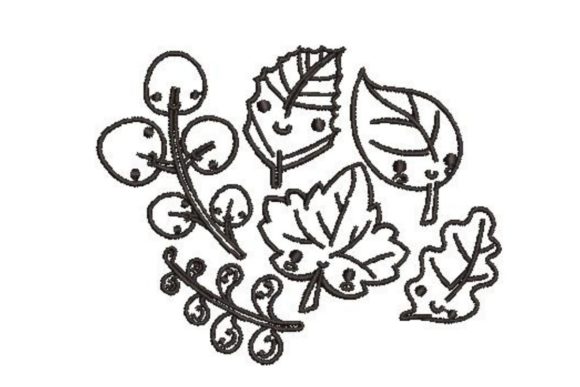 Leaf Digital Stamps: A Seasonal Embroidery Staple