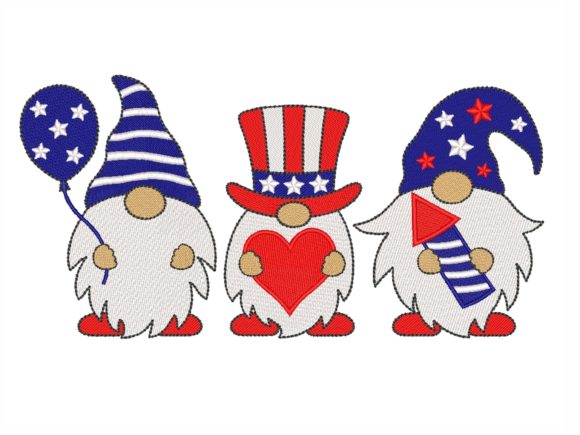 Patriotic Gnomes: A Seasonal Embroidery Review