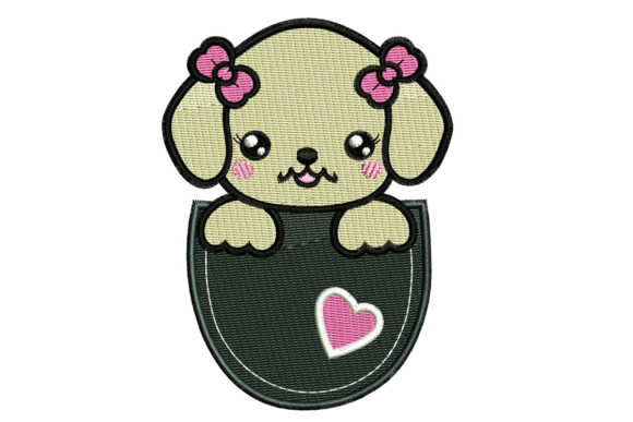 Poodle Pocket: A Charming, Versatile Dog Embroidery Design