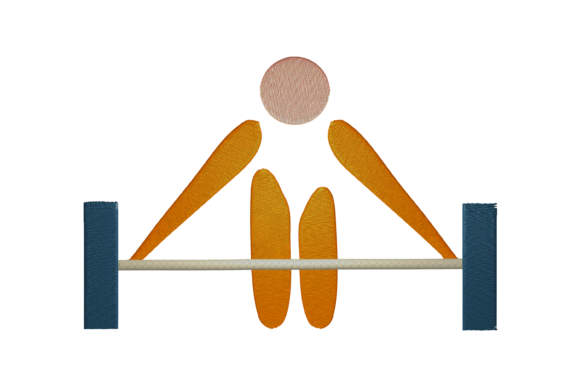 Weightlifting Athlete Embroidery Design